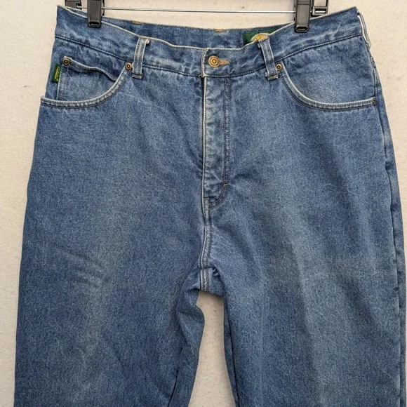 Cabelas Fleece Lined Jeans Mens 36 X-Long Blue Denim Insulated Work Pants - Picture 2 of 13